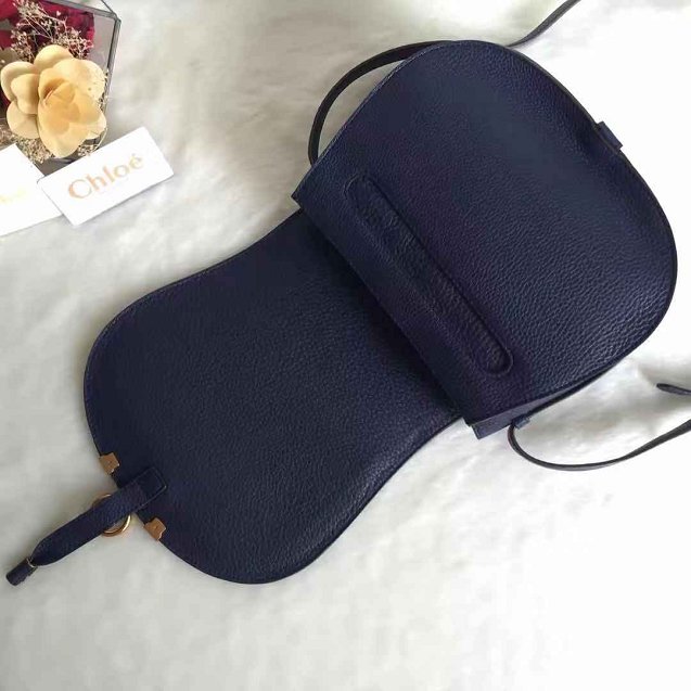 Chloe original calfskin marcie crossbody saddle bag 2000 navy blue