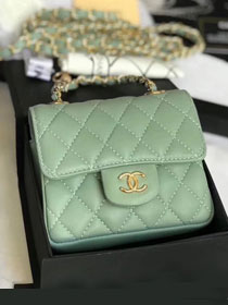 2019 CC original lambskin mini flap bag A35200 light green