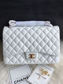 CC original lambskin maxi double flap bag A58601 white