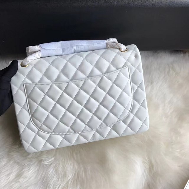 CC original lambskin maxi double flap bag A58601 white