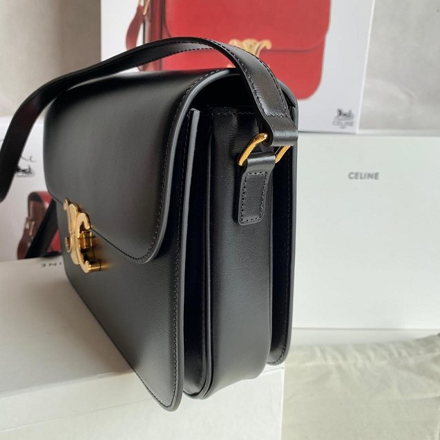 2019 Celine original calfskin large triomphe bag 187353 black