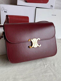 2019 Celine original calfskin large triomphe bag 187353 bordeaux