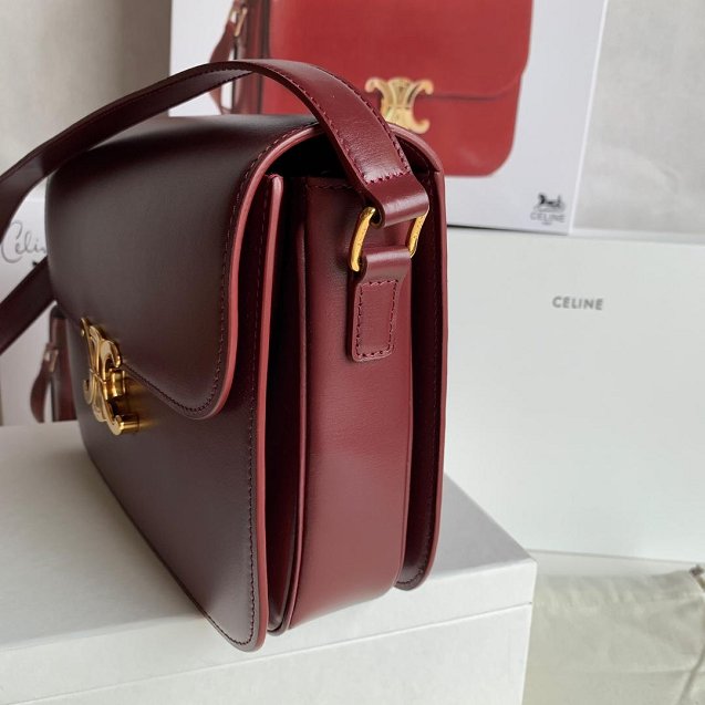 2019 Celine original calfskin large triomphe bag 187353 bordeaux