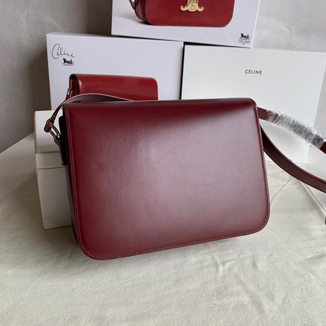 2019 Celine original calfskin large triomphe bag 187353 bordeaux