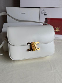 2019 Celine original calfskin medium triomphe bag 187363 white