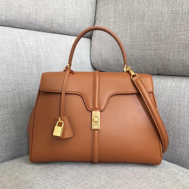 celine original smooth calfskin medium 16 bag 187373 camel