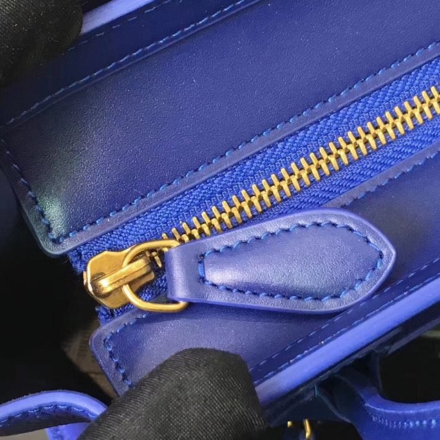 Celine original grained&smooth calfskin nano luggage bag 189243 royal blue