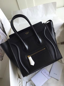 Celine original smooth calfskin micro luggage handbag 189793 black