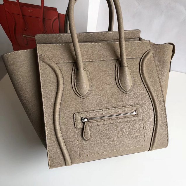 Celine original grained calfskin micro luggage handbag 189793 grey