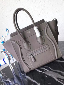 Celine original grained calfskin micro luggage handbag 189793 grey