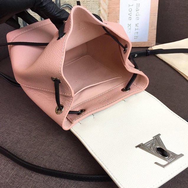 2020 louis vuitton original calfskin lockme mini backpack M53195 pink