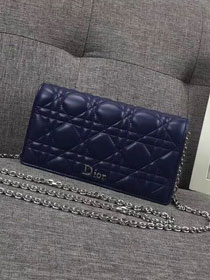 2019 Lady dior original lambskin clutch S0205 blue