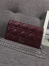 2019 Lady dior original lambskin clutch S0205 bordeaux