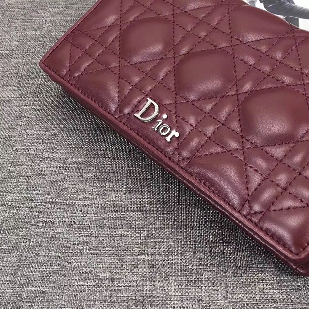 2019 Lady dior original lambskin clutch S0205 bordeaux