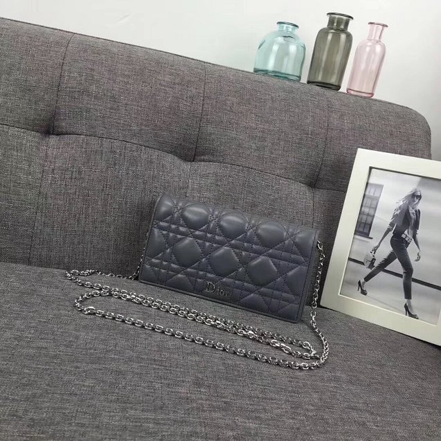 2019 Lady dior original lambskin clutch S0205 grey