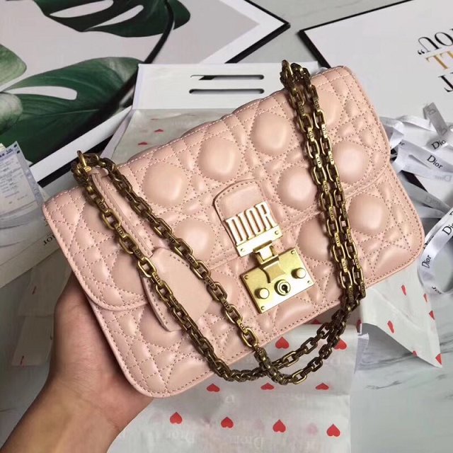 Dior original lambskin dioraddict flap bag M5818 pink