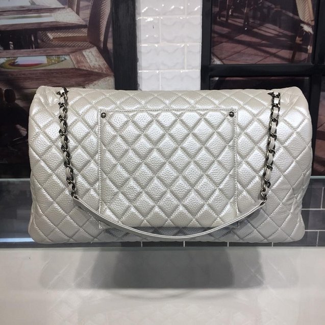 CC original lambskin max flap bag A91169 silver