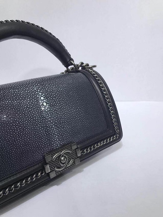 CC original genuine stingray skin le boy bag A94804 black