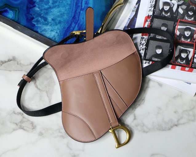 2019 Dior original calfskin saddle belt bag S5632 nude