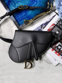 2019 Dior original grained calfskin saddle belt bag S5632 black