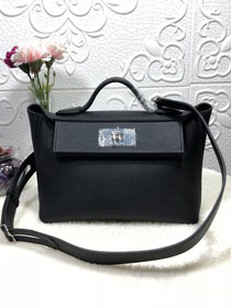 2019 Hermes original handmade togo leather small kelly 2424 bag H03698 black