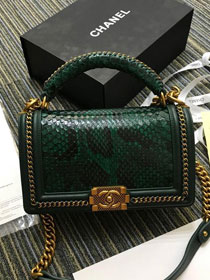 CC original python leather le boy handbag A94804 green