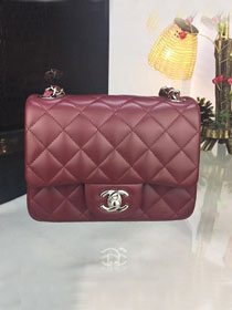 CC original handmade lambskin super mini flap bag HA35200 bordeaux