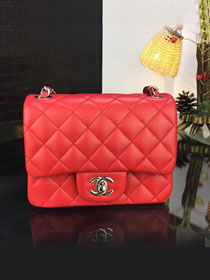 CC original handmade lambskin super mini flap bag HA35200 red