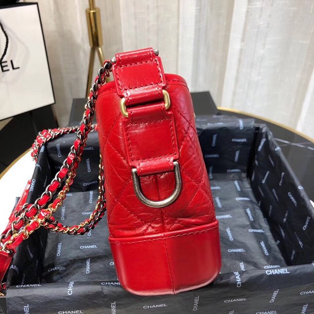 CC original aged calfskin gabrielle small hobo bag A91810 red