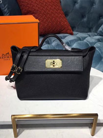 Hermes togo leather small kelly 2424 bag H03698 black