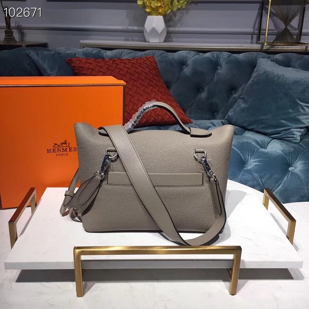 Hermes togo leather small kelly 2424 bag H03698 grey