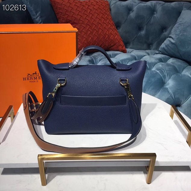 Hermes togo leather small kelly 2424 bag H03698 royal blue