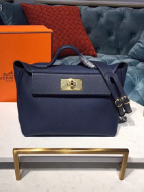 Hermes togo leather small kelly 2424 bag H03698 royal blue