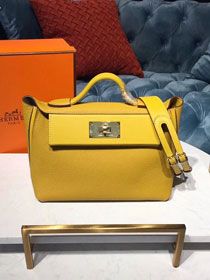 Hermes togo leather small kelly 2424 bag H03698 yellow