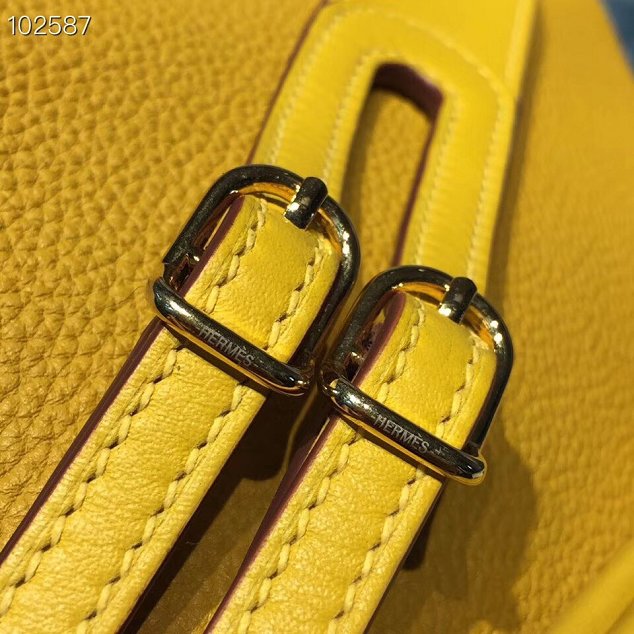 Hermes togo leather small kelly 2424 bag H03698 yellow