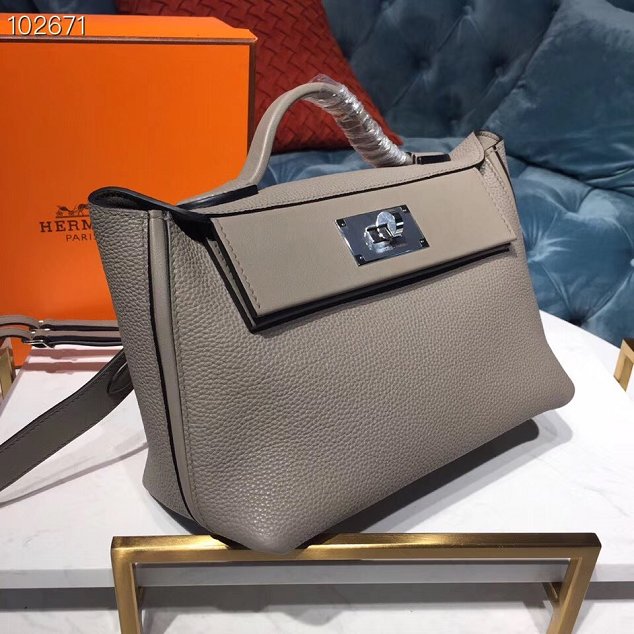 Hermes togo leather kelly 2424 bag H03699 grey