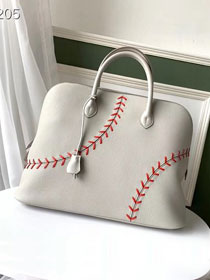 Hermes original handmade calfskin 1923 baseball bolide 45 H074745 beige