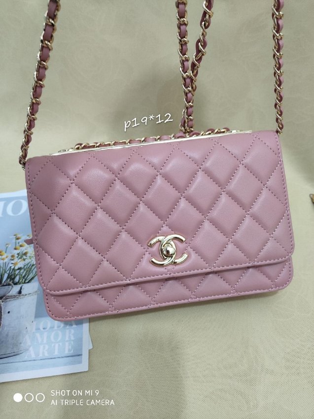 CC original lambskin woc chain bag 80982 pink