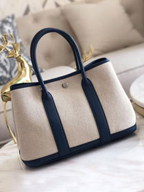 Hermes original canvas large garden party 36 bag G36 white&navy blue