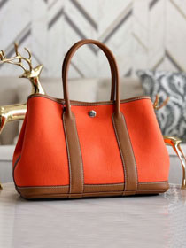 Hermes handmade original canvas garden party 36 bag G36 orange