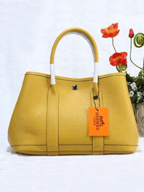 Hermes calfskin large garden party 36 bag G360 yellow