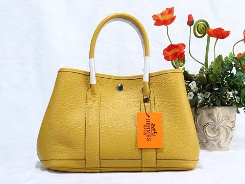 Hermes calfskin large garden party 36 bag G360 yellow