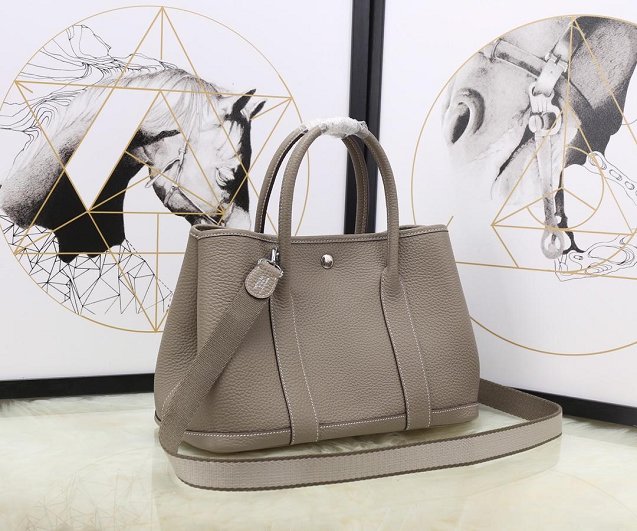 Hermes calfskin small garden party 30 bag G300 grey