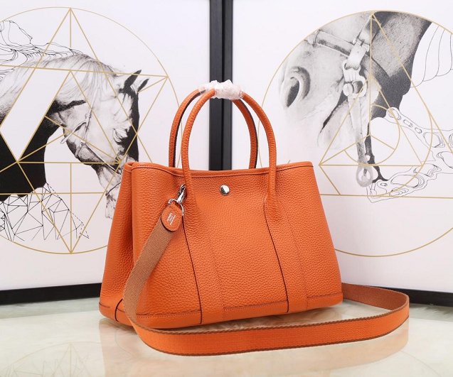 Hermes calfskin small garden party 30 bag G300 orange