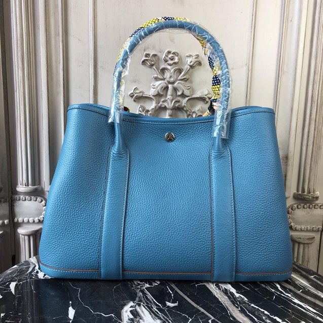 Hermes original calfskin garden party 36 bag G0360 blue