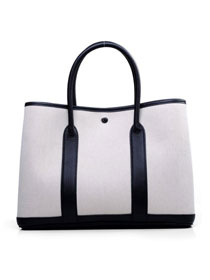 Hermes canvas large garden party 36 bag G36 white&black