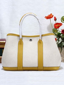 Hermes canvas large garden party 36 bag G36 white&bright yellow