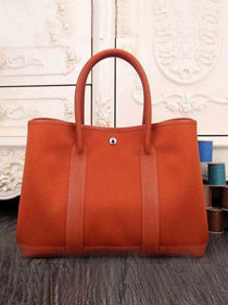 Hermes handmade original canvas garden party 36 bag G36 orange