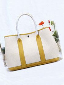 Hermes original canvas large garden party 36 bag G36 white&yellow