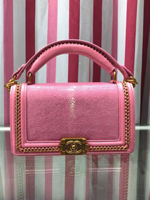 CC original stingray skin boy handbag A94804 pink